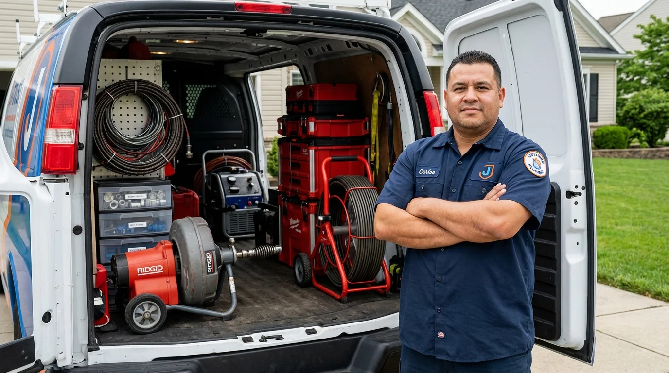 Professional drain cleaning equipment and Johns Plumbing LLC plumber in Locust Fork