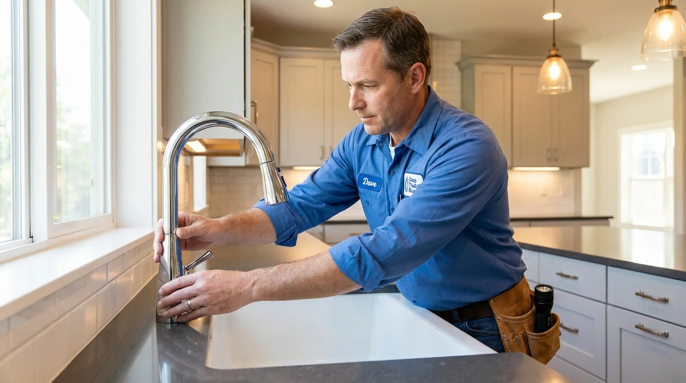Kitchen faucet installation by Johns Plumbing LLC in Locust Fork